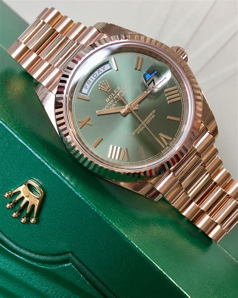 rolex day date gold green